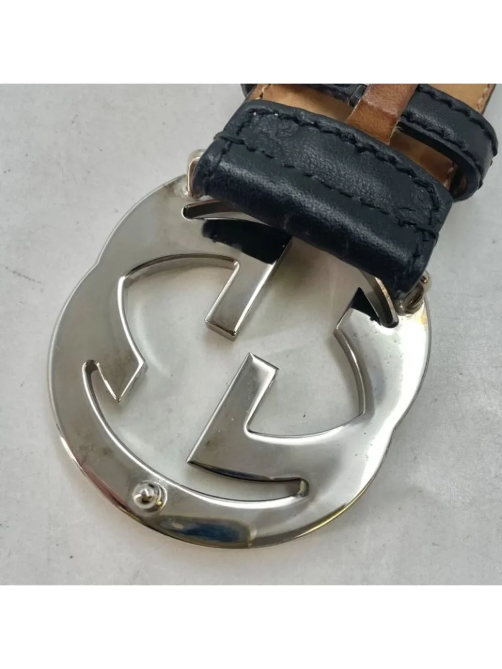 Gucci Interlocking Buckle Guccissima Leather Belt Black - Picture 10 of 16